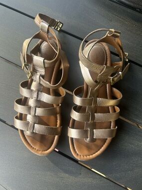 Clarks Metallic Brown Strappy Gladiator Sandals